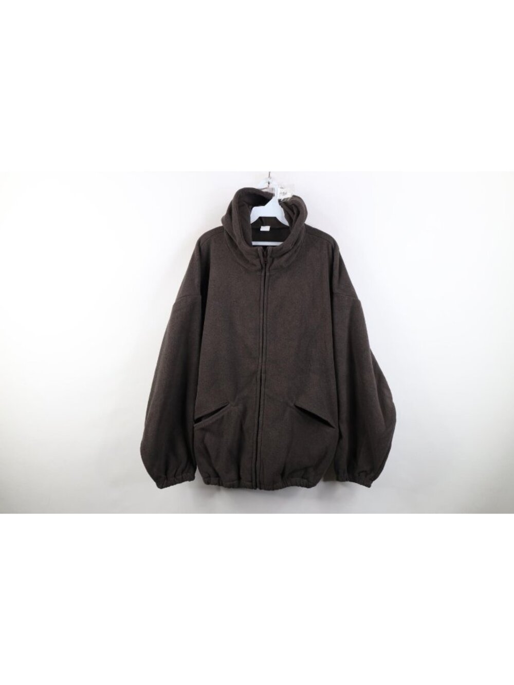 New Yeezy Kanye West Mens 2 Medium Baggy Full Zip Fleece Hoodie Sweatshirt Brown